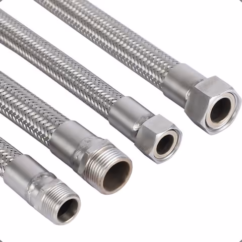SS Corrugated Hose — Male/Female Thread — FerruleX stainless steel fittings