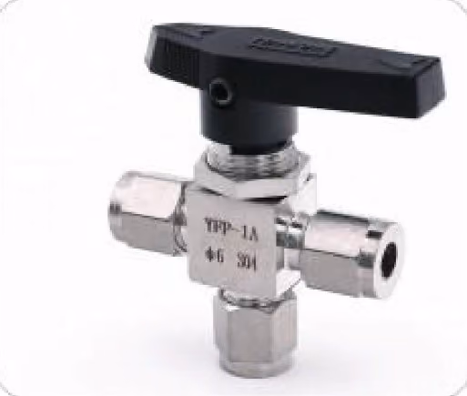3-Way Compression Ball Valve — FerruleX stainless steel fittings