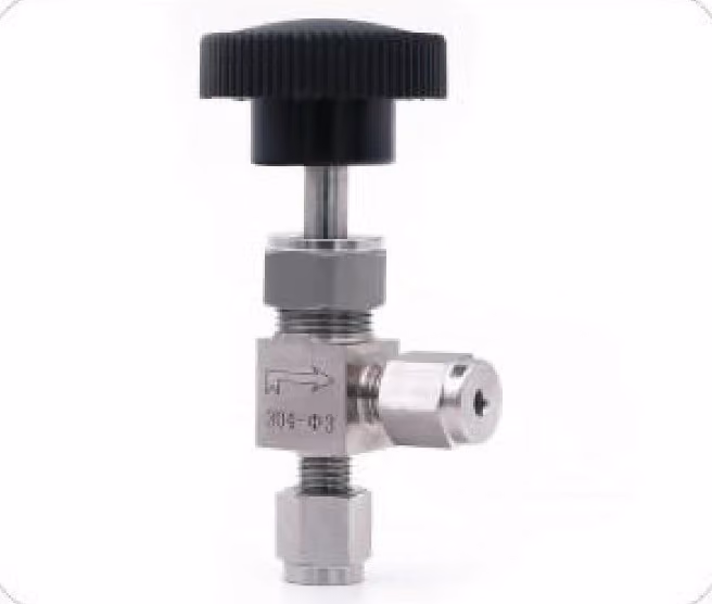 Angle Compression Needle Valve — FerruleX stainless steel fittings